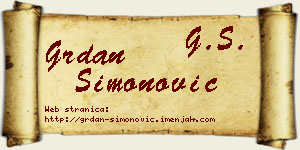 Grdan Simonović vizit kartica